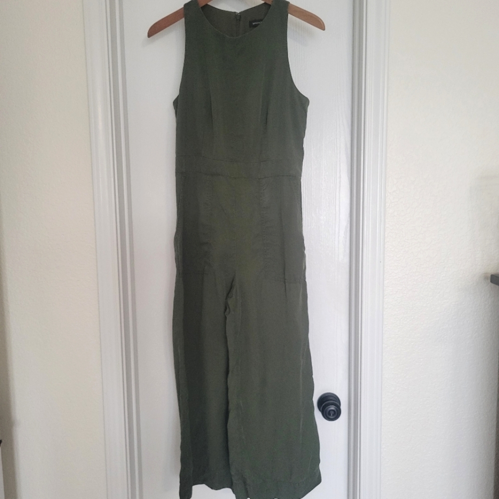 Banana Republic Olive Green Wide Leg Sleeveless Jumpsuit